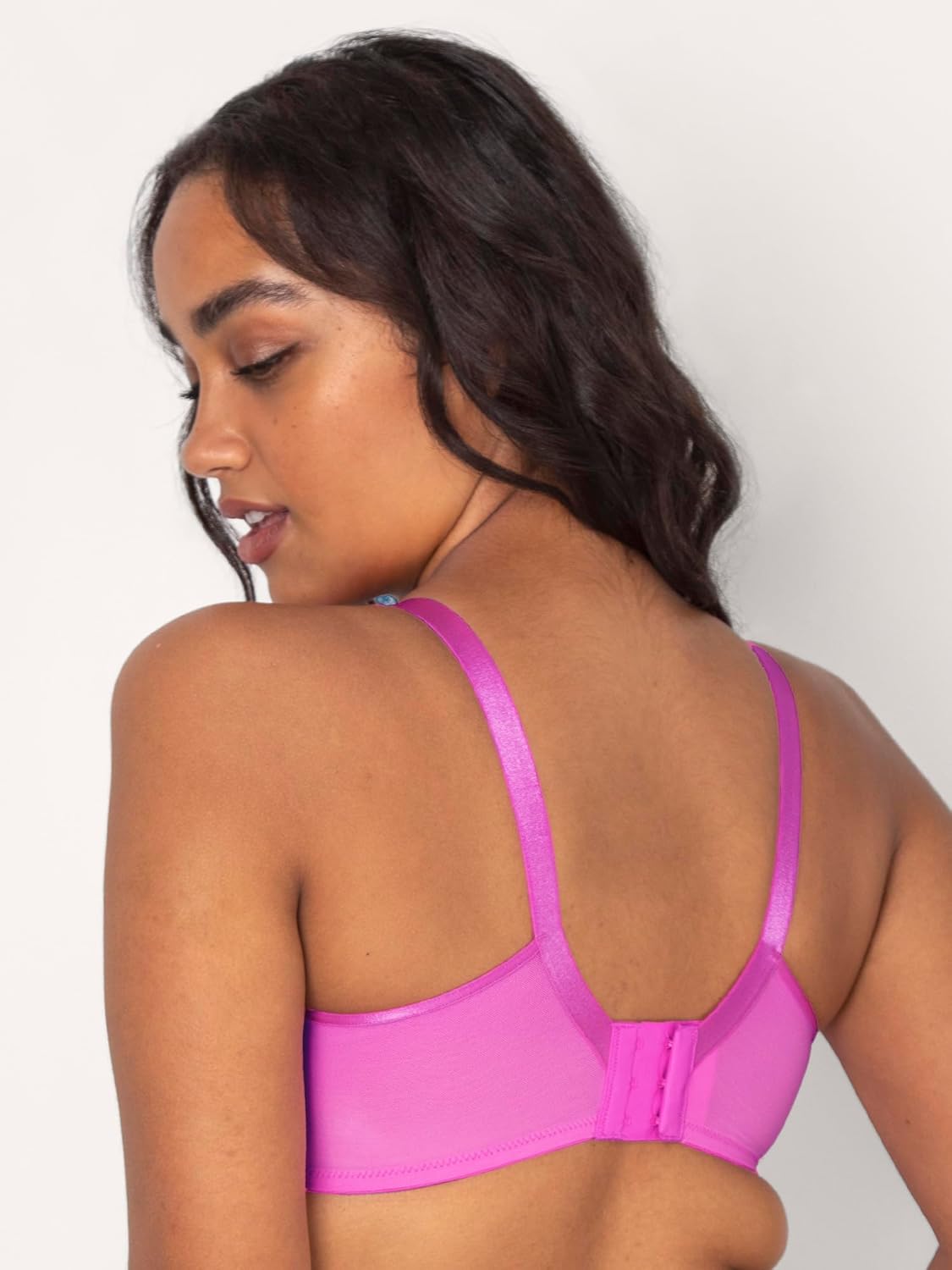 Curvy Couture Women's No Show Lace Unlined Underwire Bra