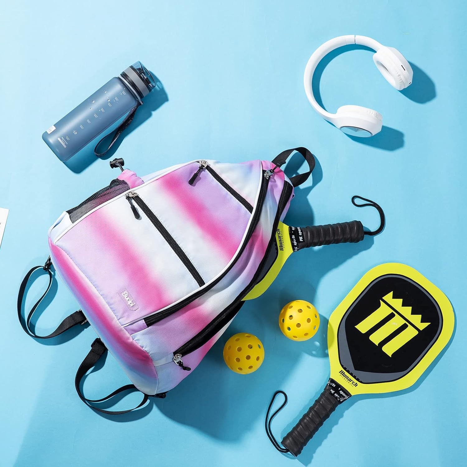 Sucipi Pickleball Bag - Men's & Women's Pickleball Backpack, Adjustable Sling Bag w/Fence Hook/Large Capacity/Safety Pocket - Image 7