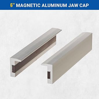 Yost Vises MA-360 Universal 6 Magnetic Aluminium Vise Jaw Caps Smooth Serrated Vise Jaw Cover Jaw Cover fits 6 Inch Vise Easily Attach with Magnet Strip - No Bolts Needed 1 Pair