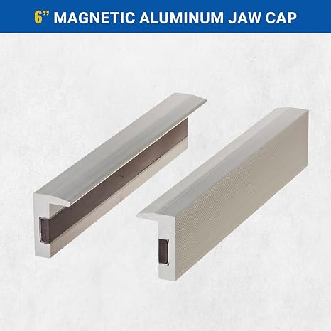 Yost Vises MA-360 Universal 6 Magnetic Aluminium Vise Jaw Caps Smooth Serrated Vise Jaw Cover Jaw Cover fits 6 Inch Vise Easily Attach with Magnet Strip - No Bolts Needed 1 Pair
