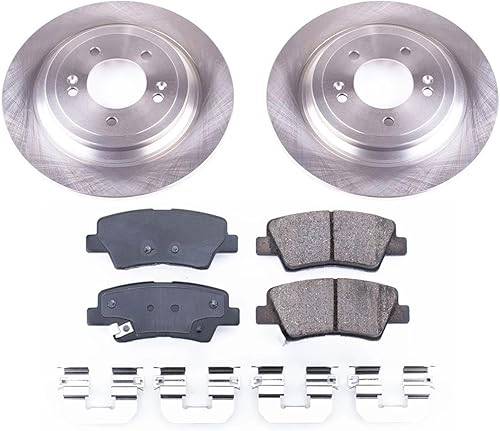 Miniatura 2 de Power Stop KOE8016 Autospecialty Kit de freno trasero de repuesto - Rotores de freno originales y pastillas de freno de cerámica para Hyundai Tucson