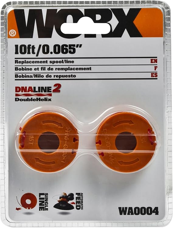 WORX Replacement Spool & Line for String Trimmers, 2-Pack, WA0004