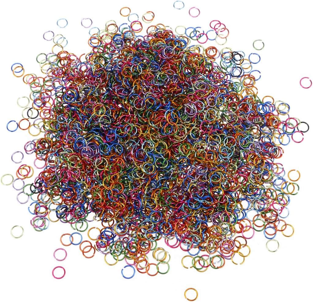 VILLCASE 3200pcs Colorful Aluminum Jump Rings for DIY Jewelry Making Open Rings Mixed Colors for Necklaces Bracelets Earrings Durable Lightweight Crafting Supplies