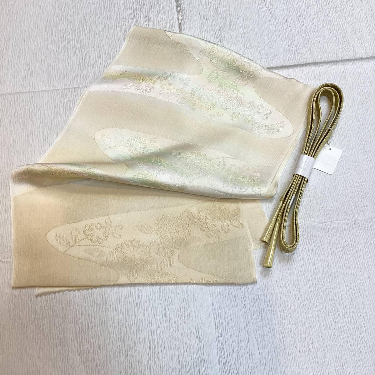 夏帯 紗 紗紬 名古屋帯 波 黒 桐生織物 #309 紗八寸名古屋帯