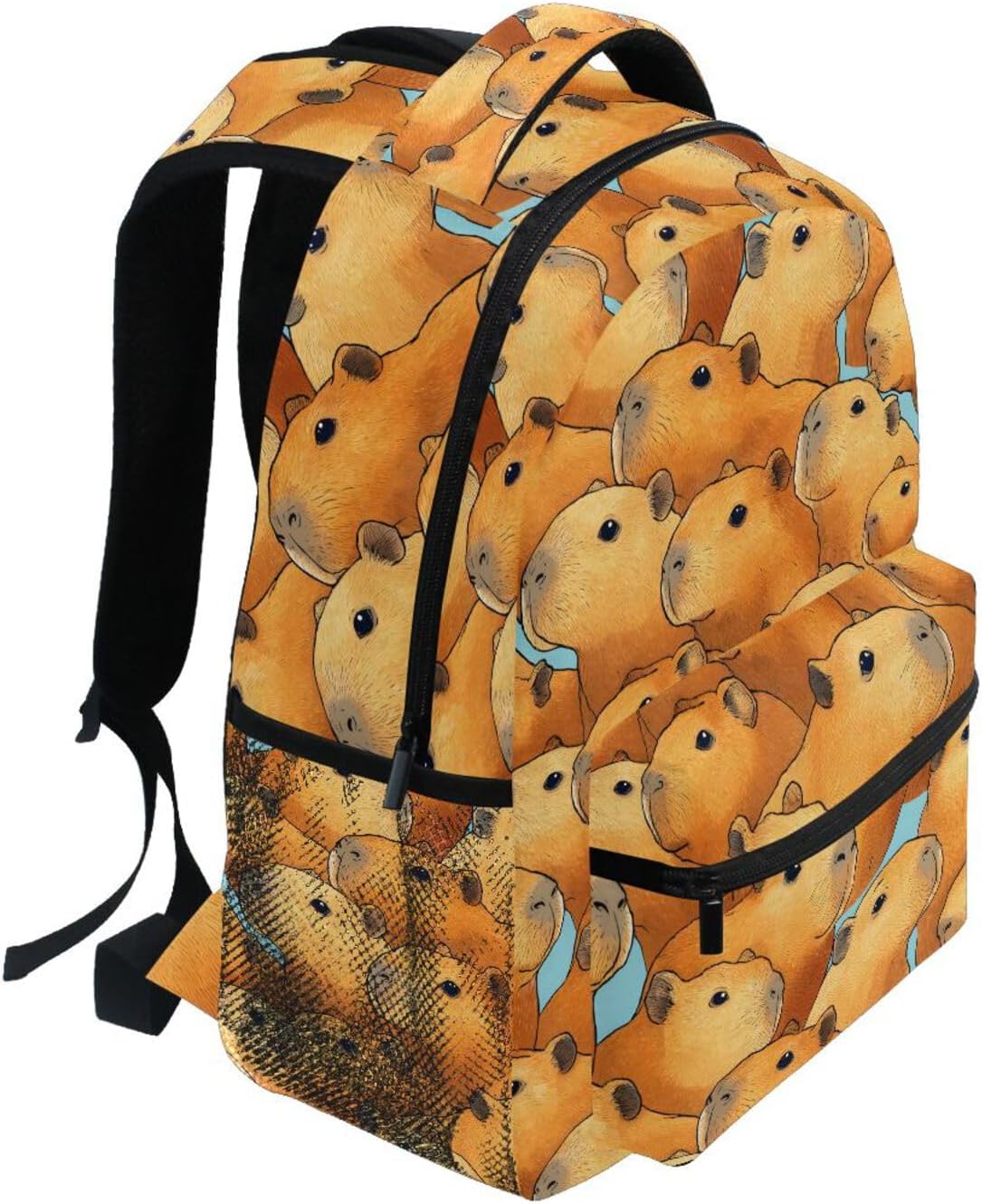 Capybara Head Backpack for School Boys Girls Adults Kids Bookbag Laptop Bag 18L