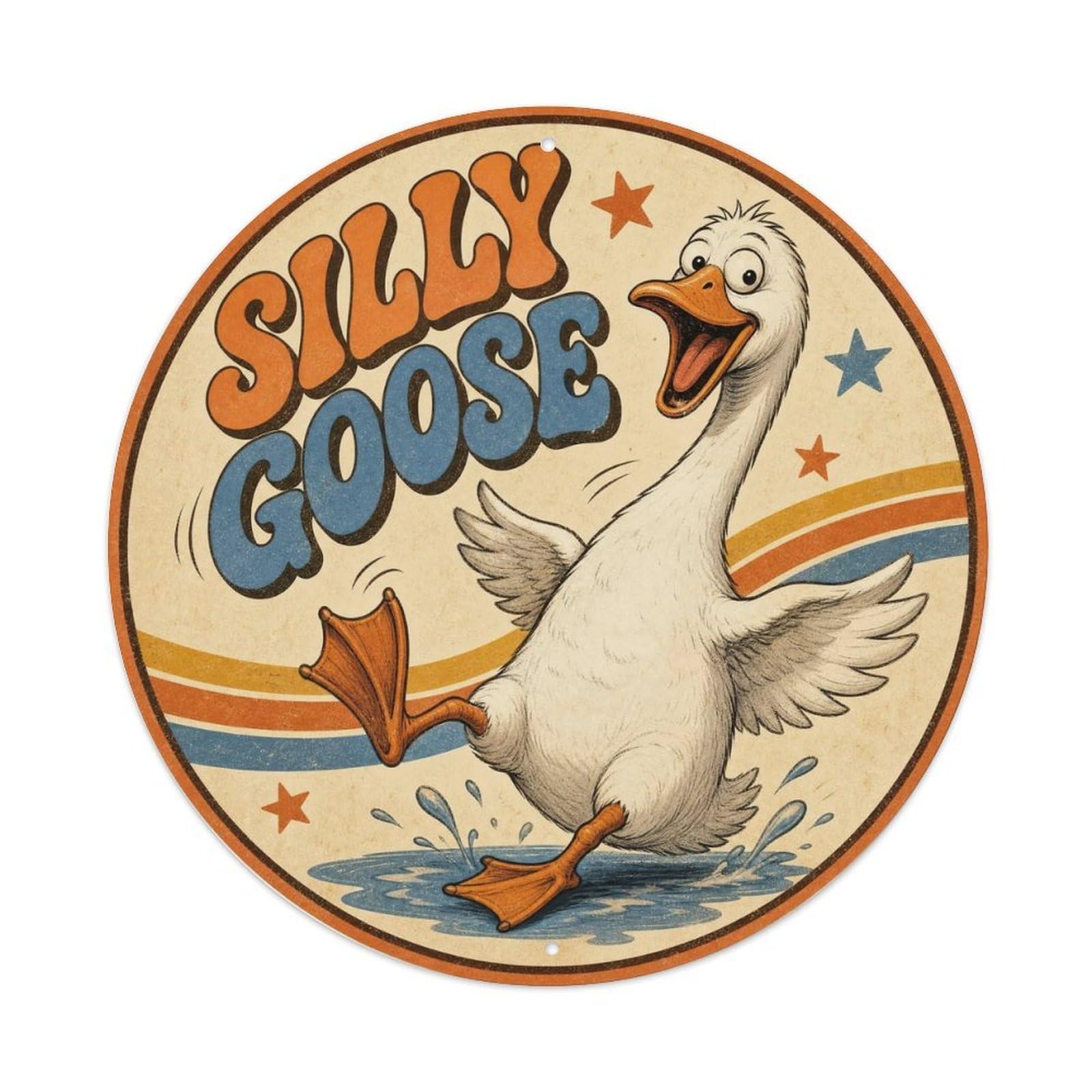 Quirky Goose Farm Bird Silly Humor Vintage Outdoor Metal Tin Sign