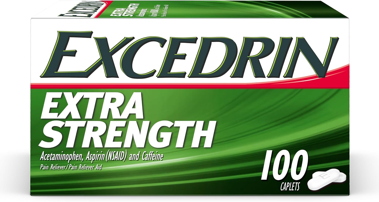 Excedrin Extra Strength Pain Relief Caplets – Headache Relief – 100 Count