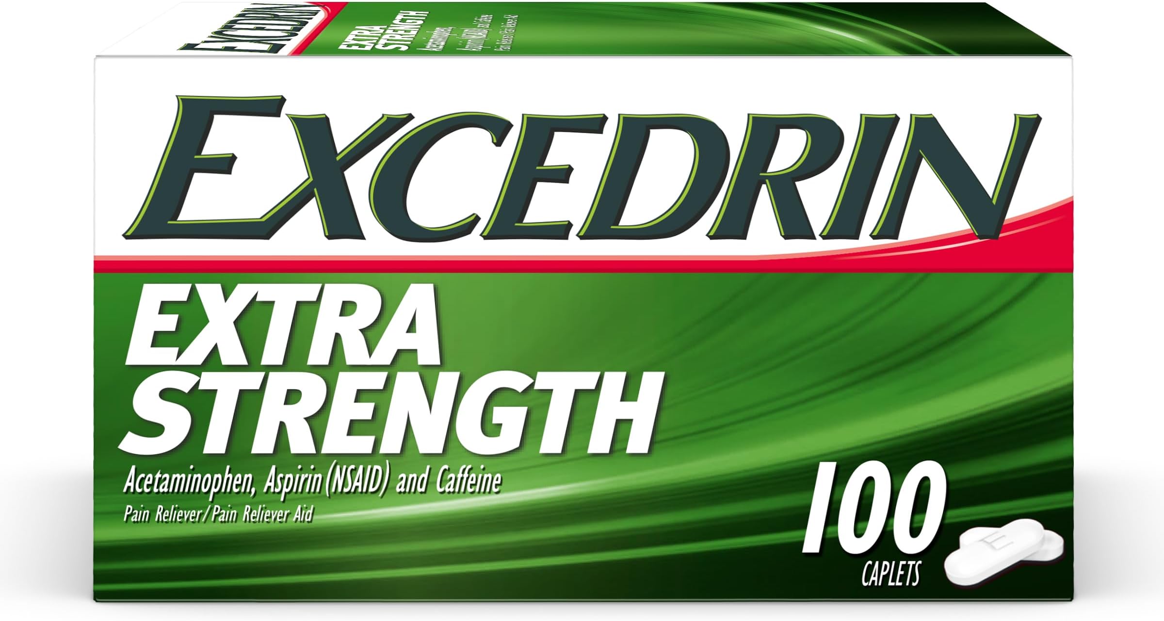 Extra Strength Pain Relief Caplets โ Headache Relief โ 100 Count