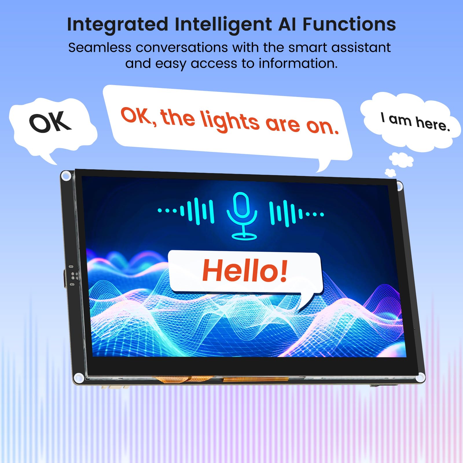 ELECROW ESP32 Display 800 × 480, 7 pollici HMI Advanced ESP32 IPS Touch Display, supporto interazione vocale AI, processore dual-core LX7 a 32 bit, fino a 240 MHz, compatibile con Arduino, ESP-IDF e