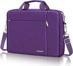 Ferkurn Laptop Bag Case for Women Men, Messenger Briefcase Computer Bag with Shoulder Compatible with Macbook Pro/Air, XPS Latitude, HP Pavilion, ASUS, Acer, Samsung, Purple, 15 15.6 16 Inch