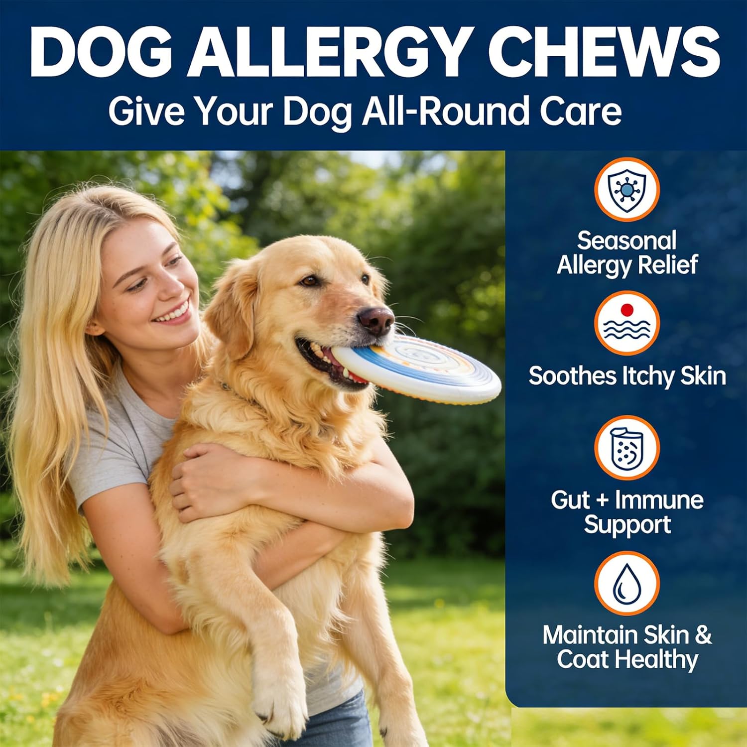 180 Chews Dog Allergy Chews, Itching Skin Relief, Natural Dog Allergy Relief Treatment for Paw Licking, Hot Spots, Anti-Itch, Dry Skin, Allergies & Immune Support Supplement