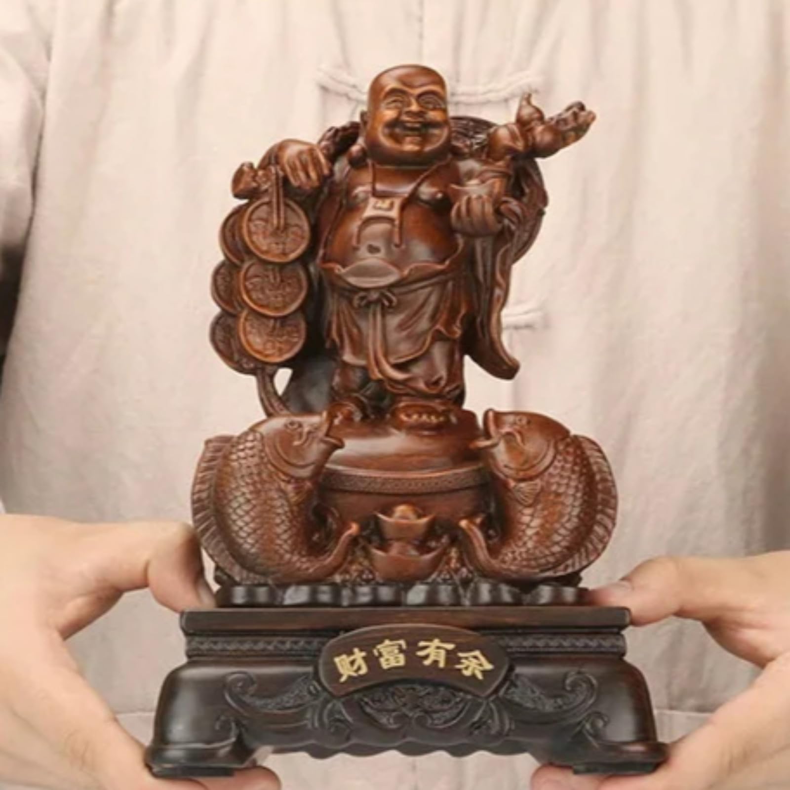 Statue de Bouddha pour apaiser l'ambiance de votre salon avec un style chinois 23 cm