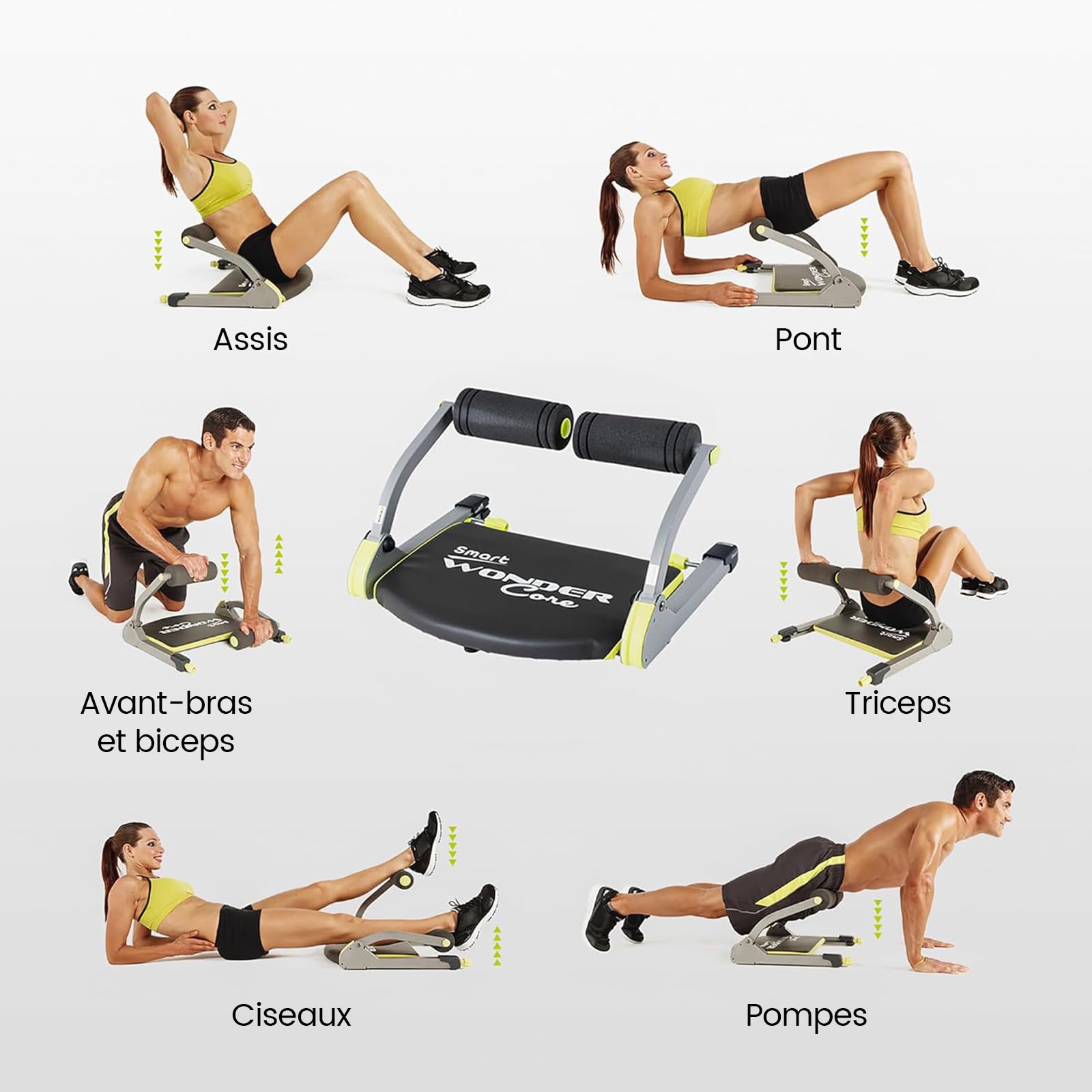 Wonder Core Machine intelligente pour abdominaux, équipement d'exercice abdominal, machine d'entraînement du corps total pour salle de sport à domicile