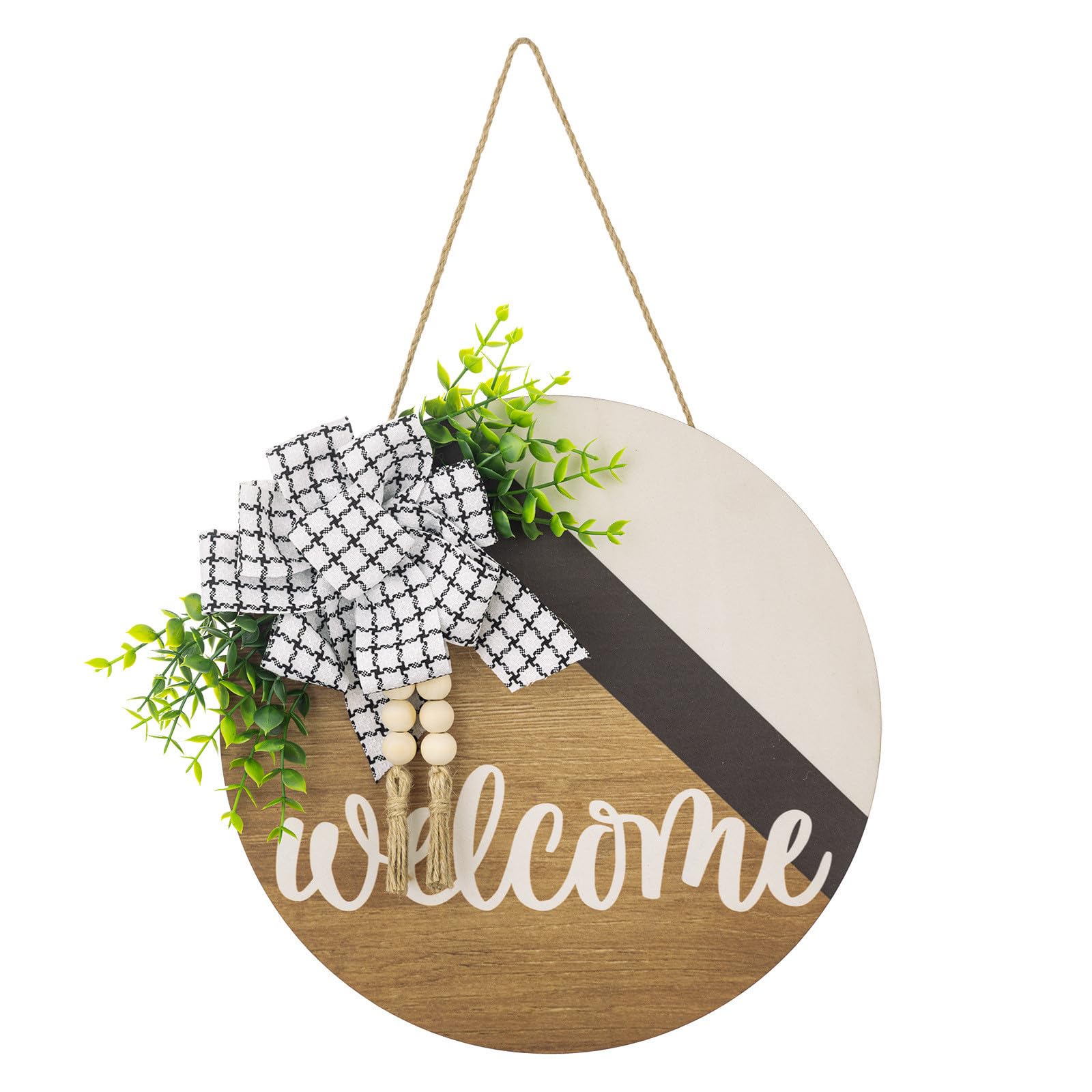 Elnwnnkc Bowknot Tassels Farmhouse Porch Spring Welcome Sign Home Garden Decorations Front Door Decorations
