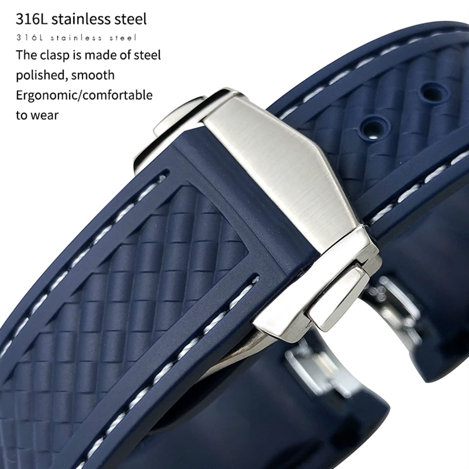 20mm Gummi Silikon Uhrenarmband Fit Für Omega Seamaster 300 AT150 Aqua Terra Ultra Light 8900 Stahl Schnalle Uhrenarmband Armbänder