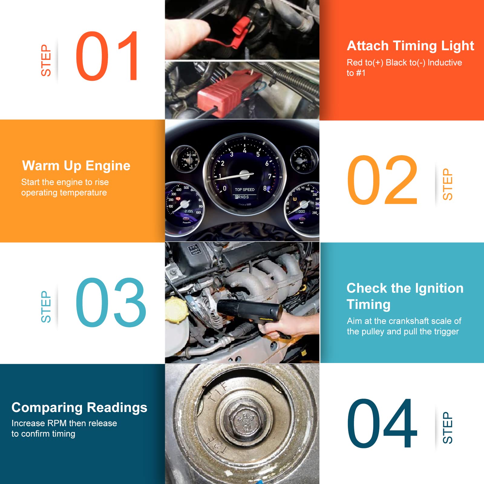 OBDMONSTER Ignition Timing Light, 12V Strobe Lamp Inductive Petrol