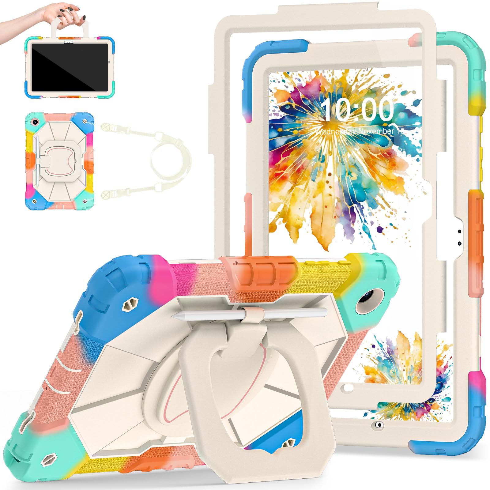 Auizotl Case for Samsung Galaxy Tab A9+/ A9 Plus Case 11" 2023 (SM-X210/X216/X218) with Screen Protector/360 Rotating Stand,Military Grade Shockproof