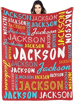 Personalized Name Blanket Customized Baby Blankets for Girls Boys Adults Monogrammed Blankets and Throws Christmas Birthday Mothers Fathers Valentines Day Gift
