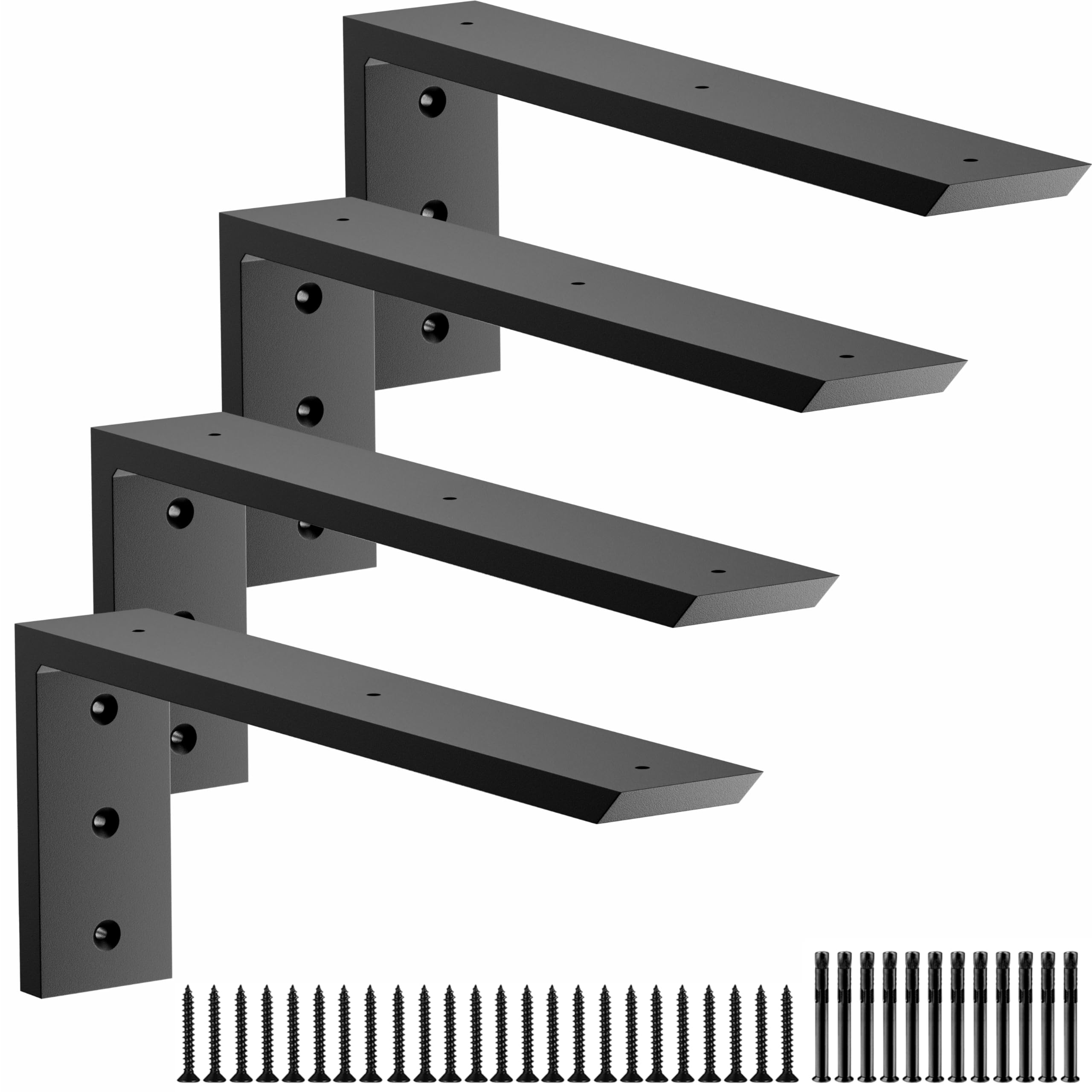 Premium Heavy Duty Countertop Brackets 16 inch 4 Pack (2/5" Thick),Granite Countertop Support 16" x 6" x 2 1/2",Shelf L Bracket Metal Corbels Suitable for Quartz,Wood,Concrete and Laminate Countertops