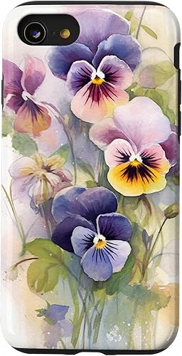 Miniatura 1 de Funda para iPhone SE (2020)  7  8 Pansies Flowers Floral Bouquet Garden Boho Happy Chic para mujer
