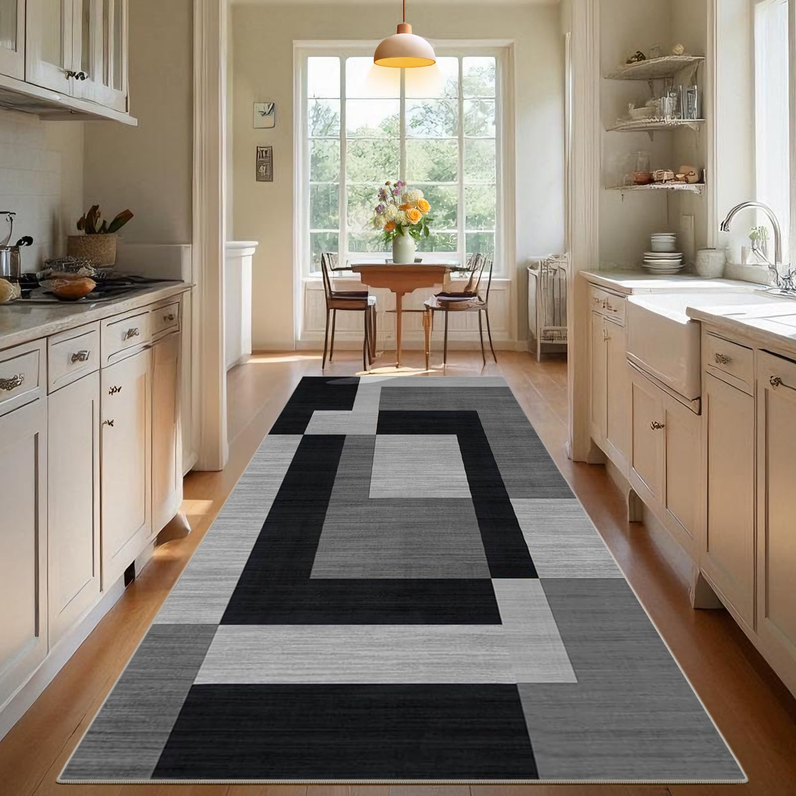 Tapis de couloir long 40x150 cm lavable et antidérapant pour cuisine et entrée