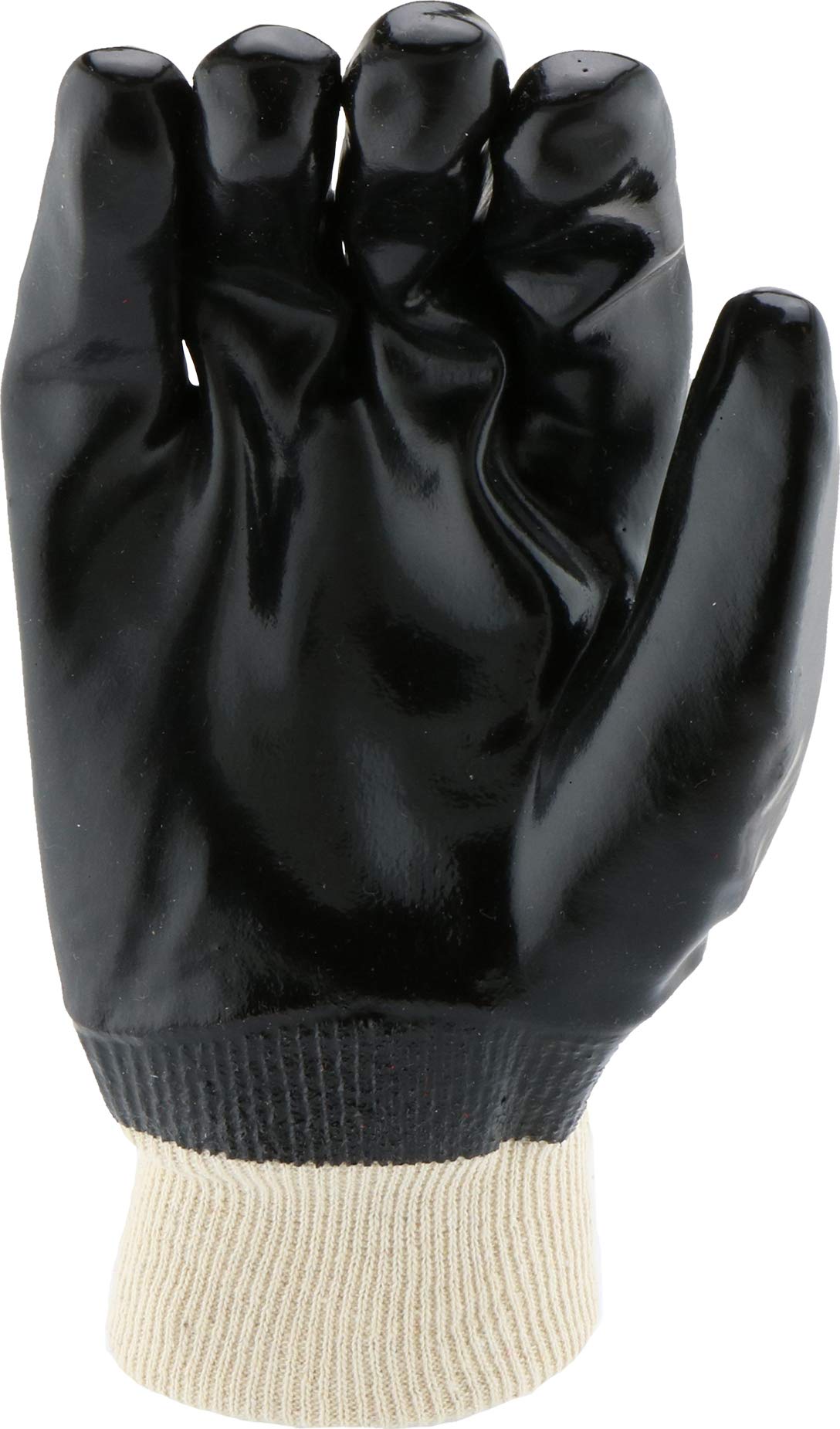 West Chester 12000 con forro de tejido revestido de PVC guante, trabajo, punto de la muñeca, 9 – 5 8 cm de largo, tamaño grande, negro (paquete de 1 par)