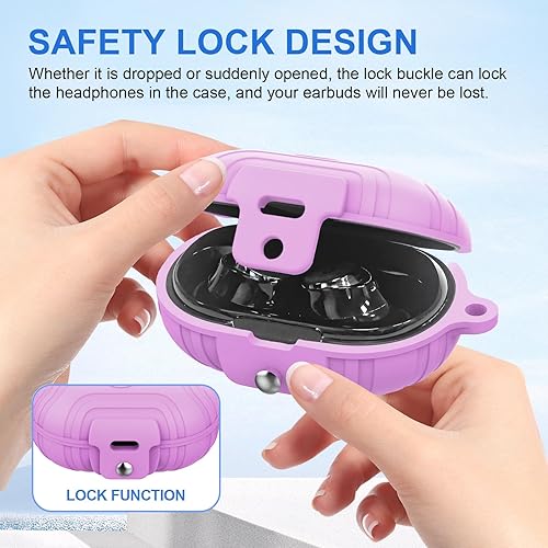 Miniatura 10 de Hebilla de bloqueo Funda compatible con Anker Soundcore Space A40, funda de silicona suave para Soundcore Space A40, a prueba de golpes,