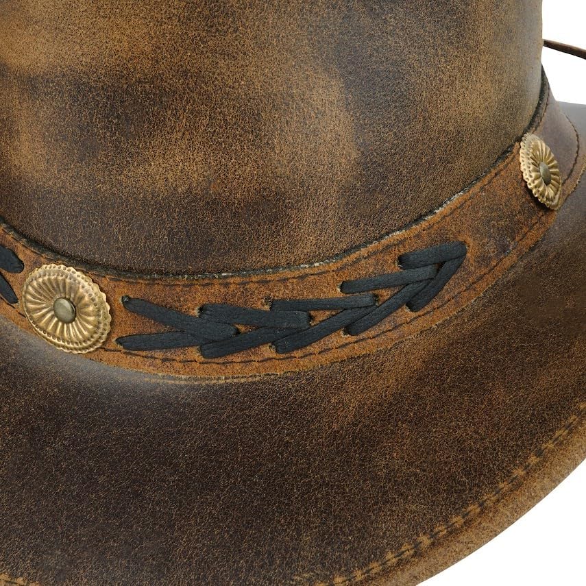 HADZAM Leather Cowboy hat Shapeable into Outback hat, Australian Hats for Men & Women - Image 5