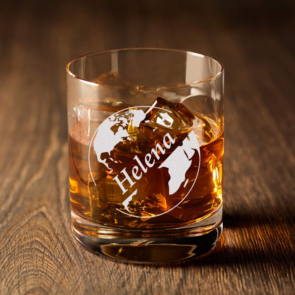 polar-effekt Set à whisky bateau à voile avec carte du monde – 1 verre à whisky tumbler avec gravure motif globe – Bouteille Scotch décanteur en verre 850 ml – Idée cadeau pour Noël