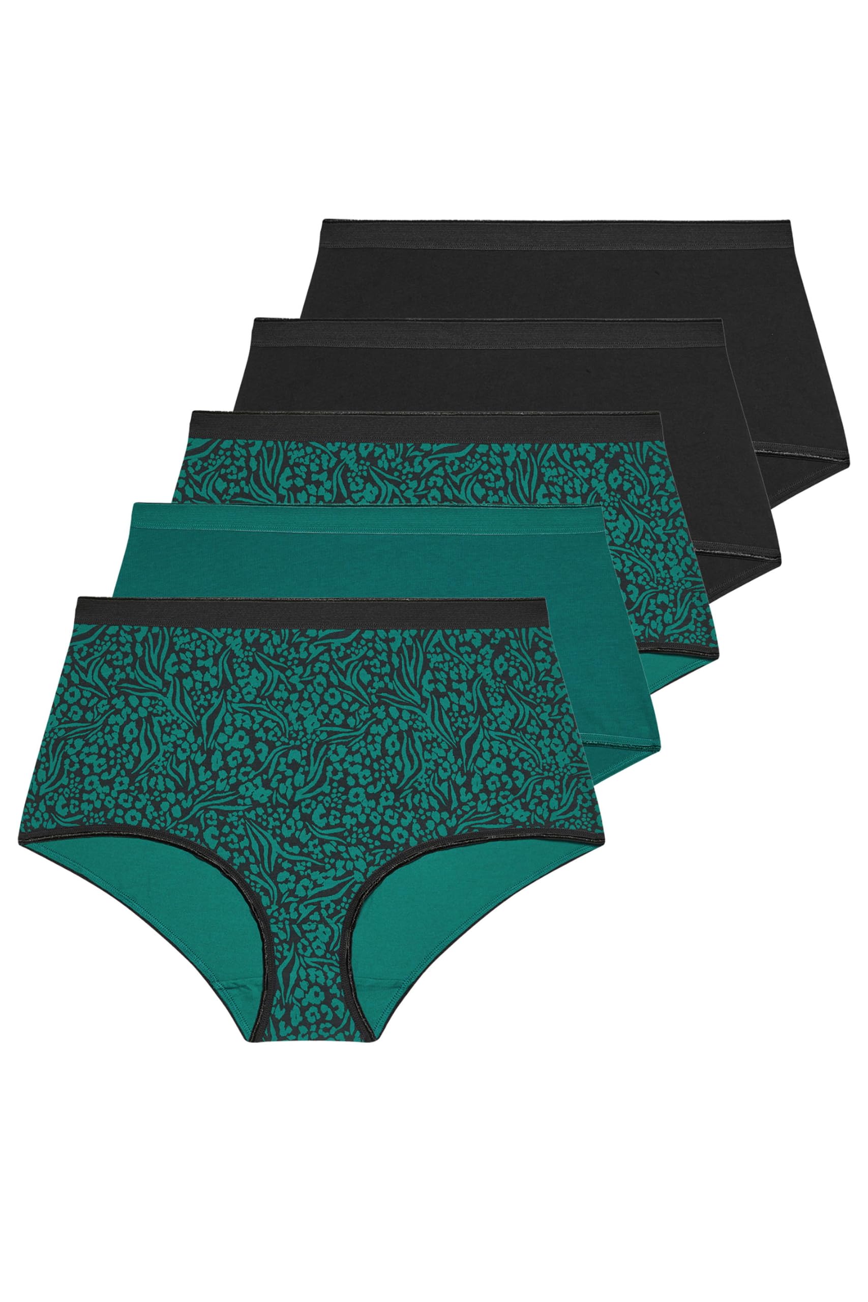 Yours Women's Multicolor 5 Pack Animal Print Full Briefs | Size: 14/16