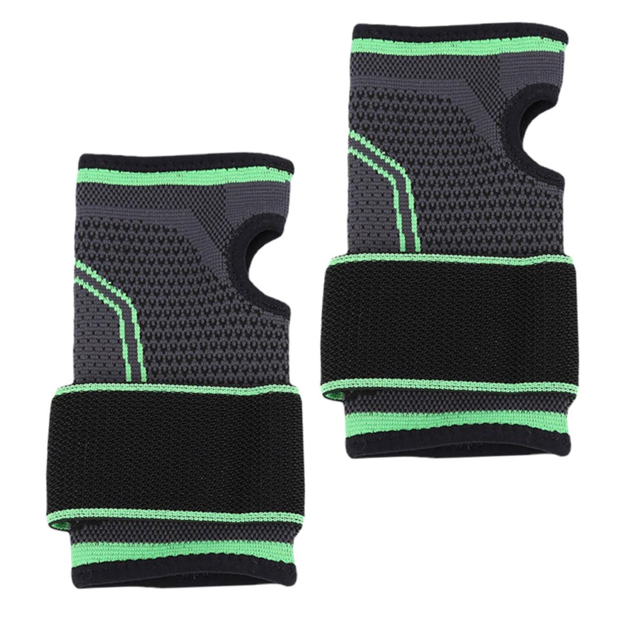 Didiseaon 2Pcs Elastic Sports Wrist Sleeves Sweat Absorbing Breathable Wrist Support for Fitness Weight Lifting Sprain Protector
