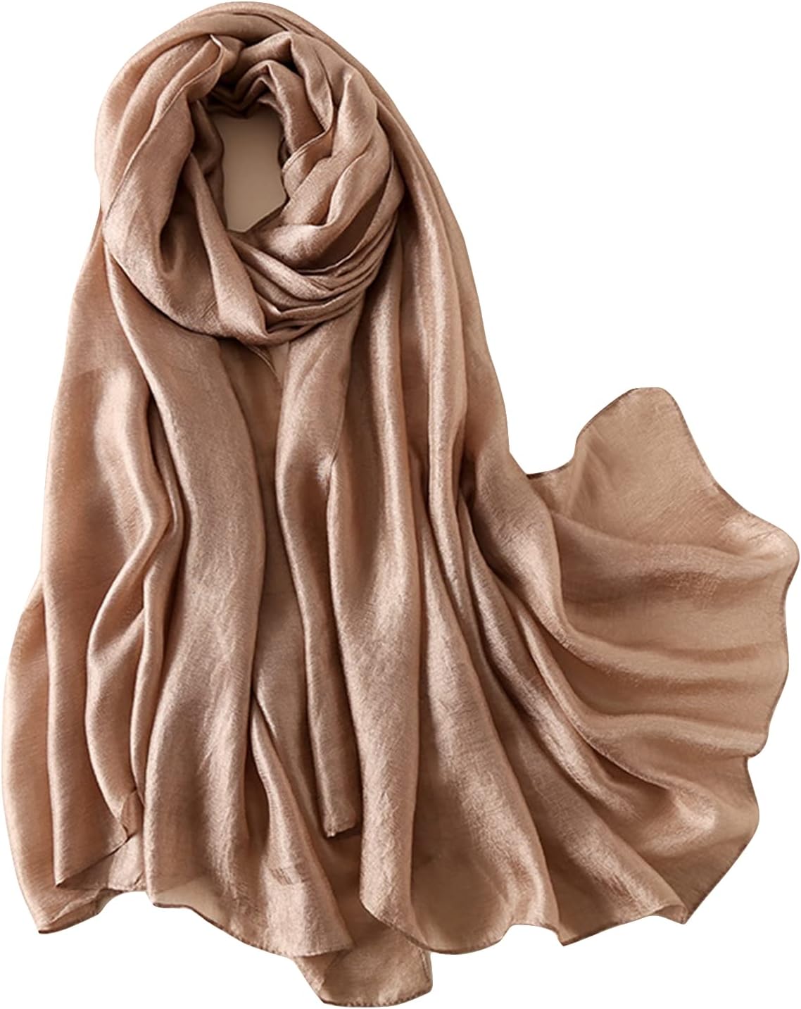 LANKEELinen Scarf Cotton Scarf Khaki Shawl Pure Neckerchief Head Wrap