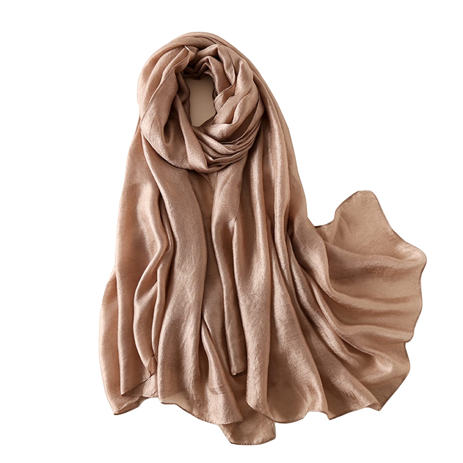 LANKEELinen Scarf Cotton Scarf Khaki Shawl Pure Neckerchief Head Wrap