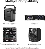 Vista 6 de Micrófonos inalámbricos, micrófono dinámico inalámbrico dual UHF profesional de metal, sistema de micrófono de mano para karaoke, hogar, reunión