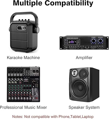 Miniatura 6 de Micrófonos inalámbricos, micrófono dinámico inalámbrico dual UHF profesional de metal, sistema de micrófono de mano para karaoke, hogar, reunión,