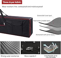 Vista 3 de Funda para teclado de 88 teclas, funda para piano con bolsa para teclado de 2 bolsillos, 600D Oxford duradero interior acolchado cobertura completa