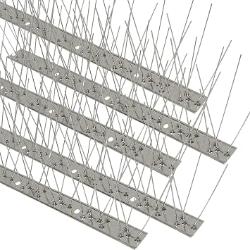 Bird Spikes with Stainless Steel Base,Covers 10.8 Feet, Bird Deterrent Outdoor for Pigeon Spikes Fence Kit for Deterring Small Metal Pigeon Deterrent Strips for Outdoor Wall Fence