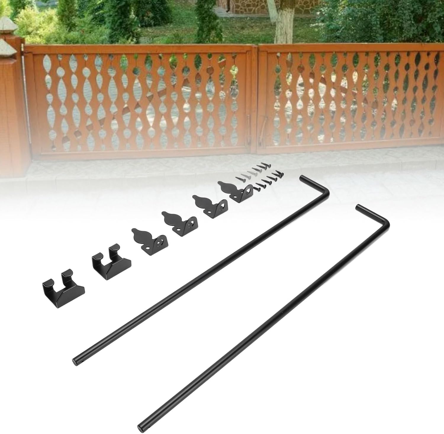 Fafeicy Gate Ground Latchs Cane Bolts Gate Drop Sets Hardware Ground Latchs Kits for Heavy Doors Fences 2 Set