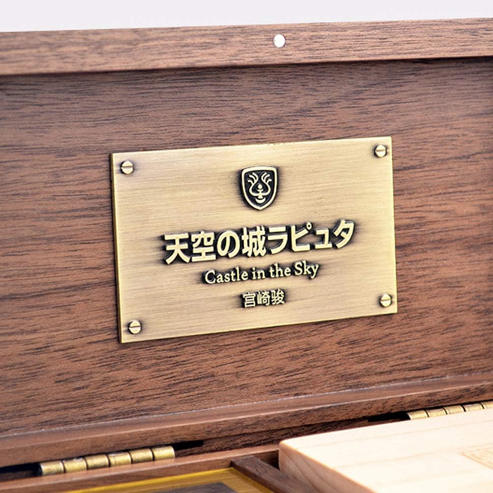 SOFTALK Castle in The Sky Music Box Walnut Wooden Collectible Musical Gifts for Christmas,Birthday Valentine's Day