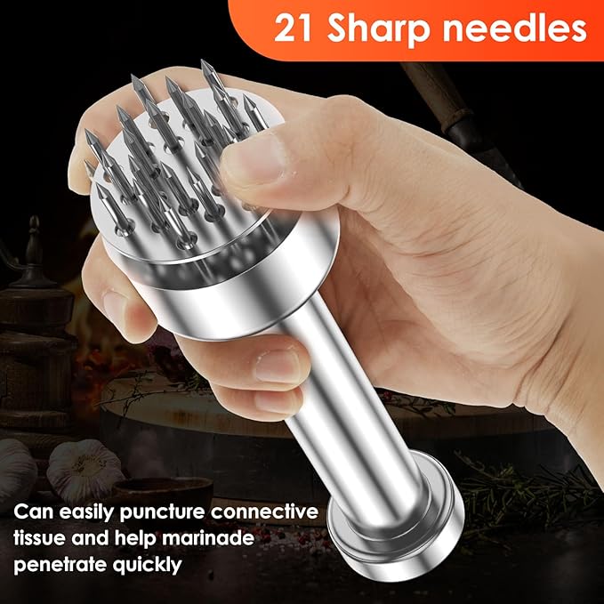 Ablandador de Carne de Acero Inoxidable con 21 Agujas miniatura 5