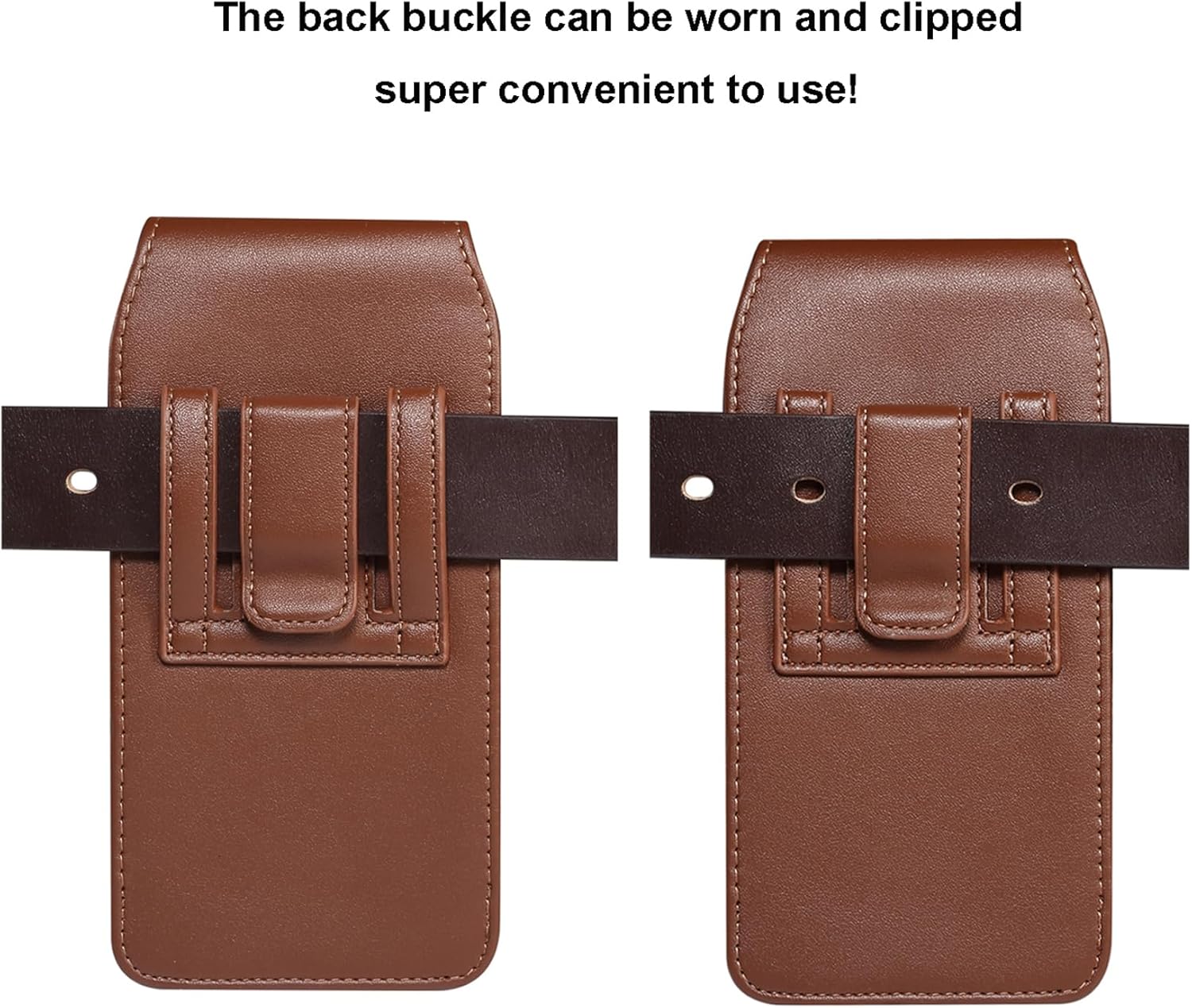 Holster for iPhone 17 Pro Max [Built-in Card Slot],Phone Belt Case,Belt Loop,Belt Clip,Magnetic Closure iPhone 17 Pro Max PU Leather Vertical Phone Pouch. (Brown)