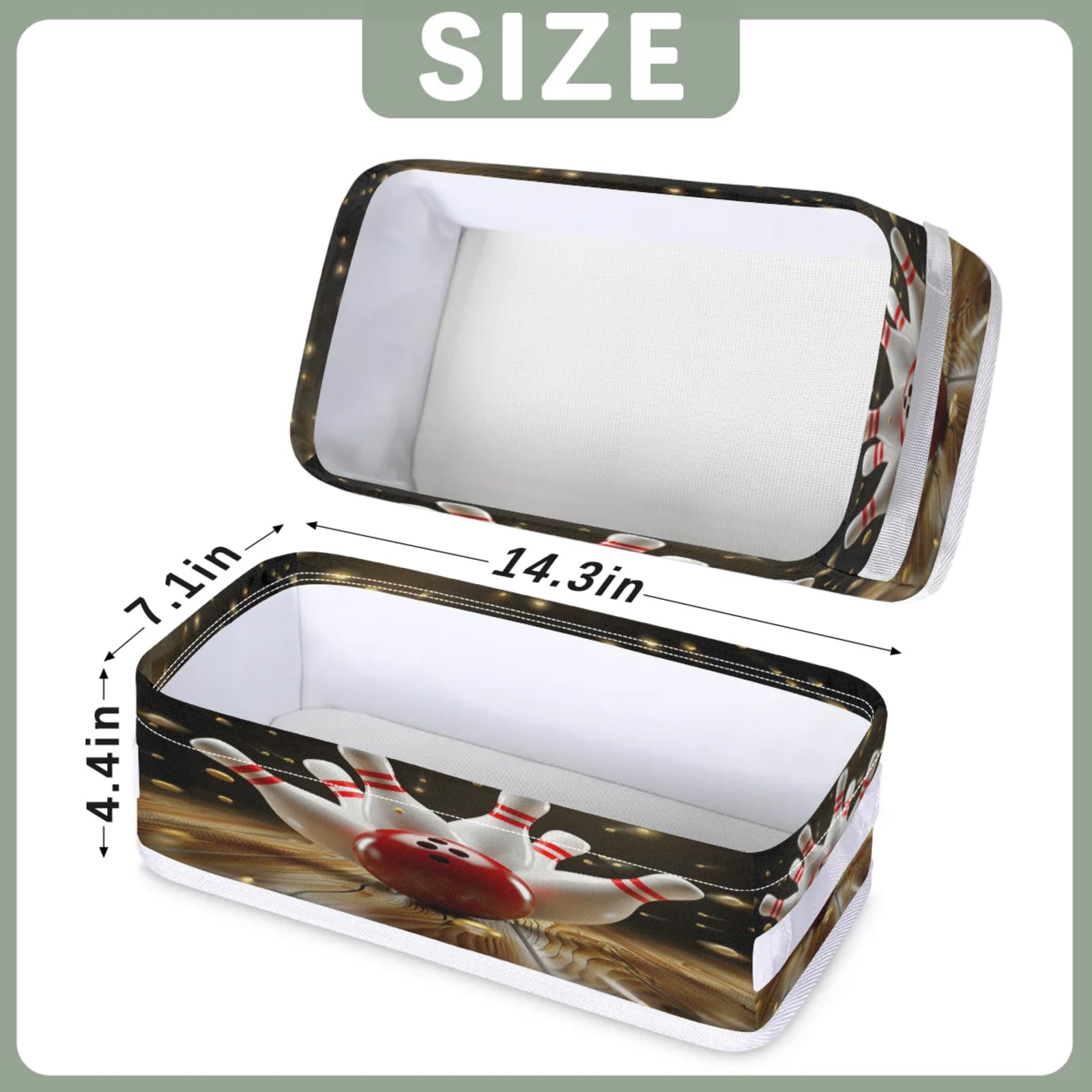 Tablerazzi Toilet Tank Topper Paper Basket with Handle, Modern Bowling Ball Bathroom Storage Basket for Organizing, Small Fabric Storage Bins for Bathroom Decor