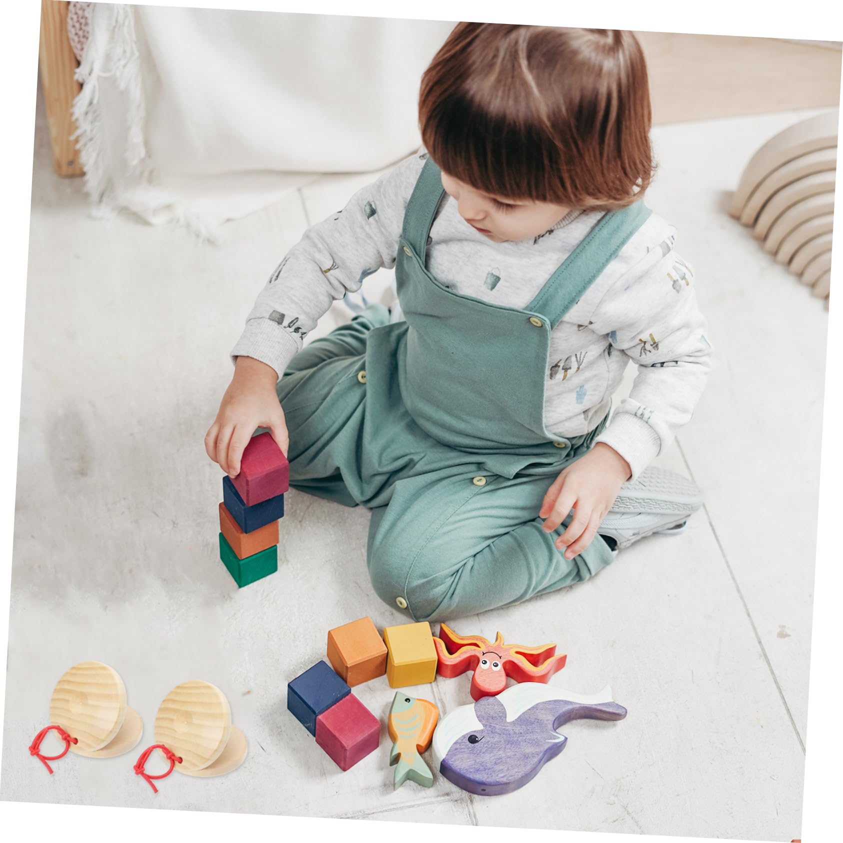 BESPORTBLE 2sets 4pcs Educational Musical Castanets for Unique Percussion Instrument to Stimulate Music Perception Safe and and Fun 4pcs*2