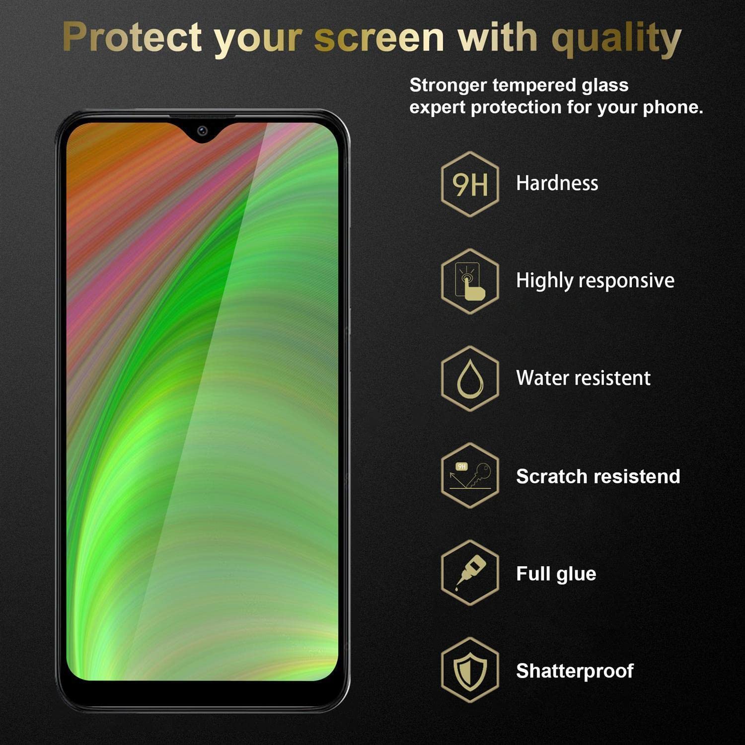 Cadorabo Pellicola Protettiva compatibile con Xiaomi Redmi 9C in ELEVATA TRASPARENZA - Vetro di protezione del display (Tempered) con durezza 9H con compatibilità 3D touch