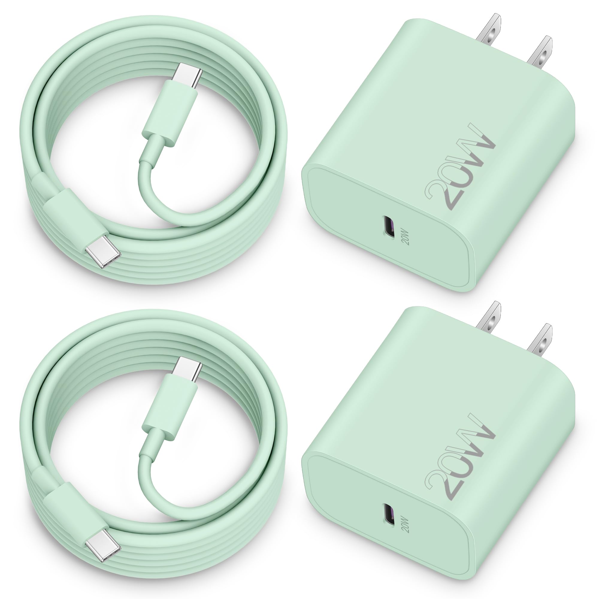 iPhone 17e/17/16e/16 Charger Fast Charging, 2Pack 20W USB C Wall Charger Block Cube with 6FT USB C Cable Cord for iPhone 17e/17/17 Pro Max/Air/16e/16/