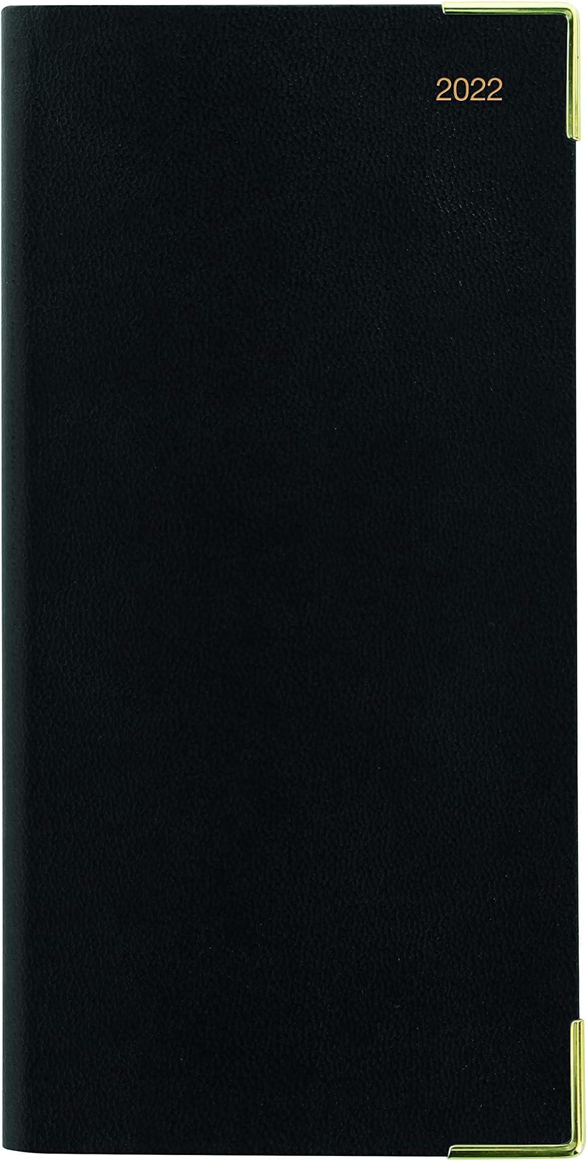 LETTSClassic Weekly/Monthly Planner, 12 Months, January to December, 2022, Week-to-View, Gold Corners, Vertical, 6.625" x 3.25", Black (C32SUBK-22)