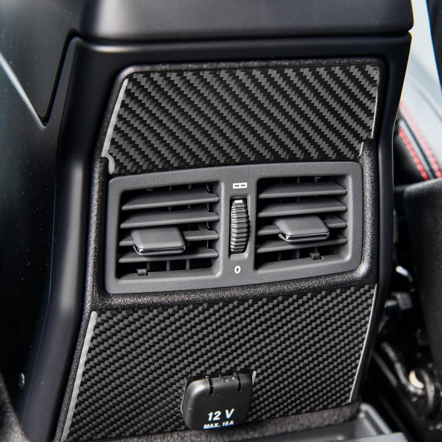 Real Carbon Fiber Compatible with Mercedes-Benz W463 G550 G63 AMG 2014-2018 2015 2016 2017 Accessories Rear Center Console Air Conditioning Vents Cover Interior Trim Sticker Decal 2PCs