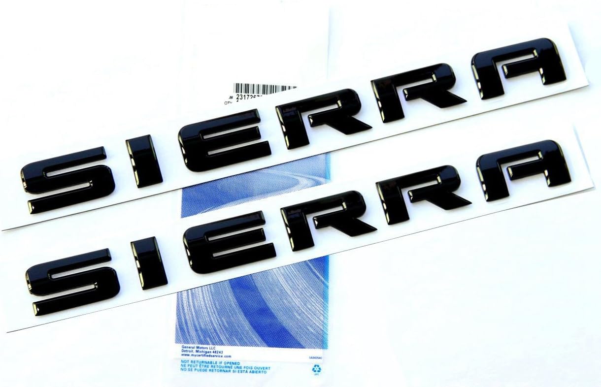 Yoaoo 2Pack OEM Sierra Red Line Emblem 3D Badges Nameplate Compatible with Sierra Redline