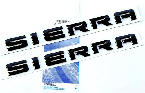 Yoaoo Paquete de 2 placas de identificación de Sierra de color negro OEM, insignias brillantes compatibles con 2500Hd 3500Hd Sierra