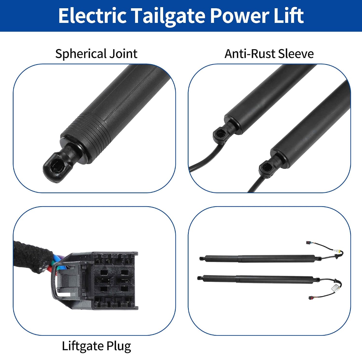 Rear Left Right Tailgate Power Lift Support for Hyundai Santa Fe 2019 2020 Rear Liftgate Power Hatch Shock Strut No.81831S1100/81841S1100 Electric Trunk Power Liftgate 1 Pc